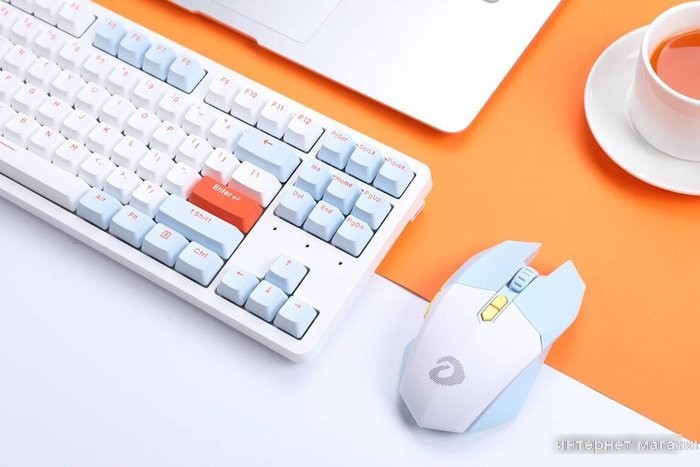 Клавиатура Dareu A87X (Dareu Blue Sky V3, белый/синий)