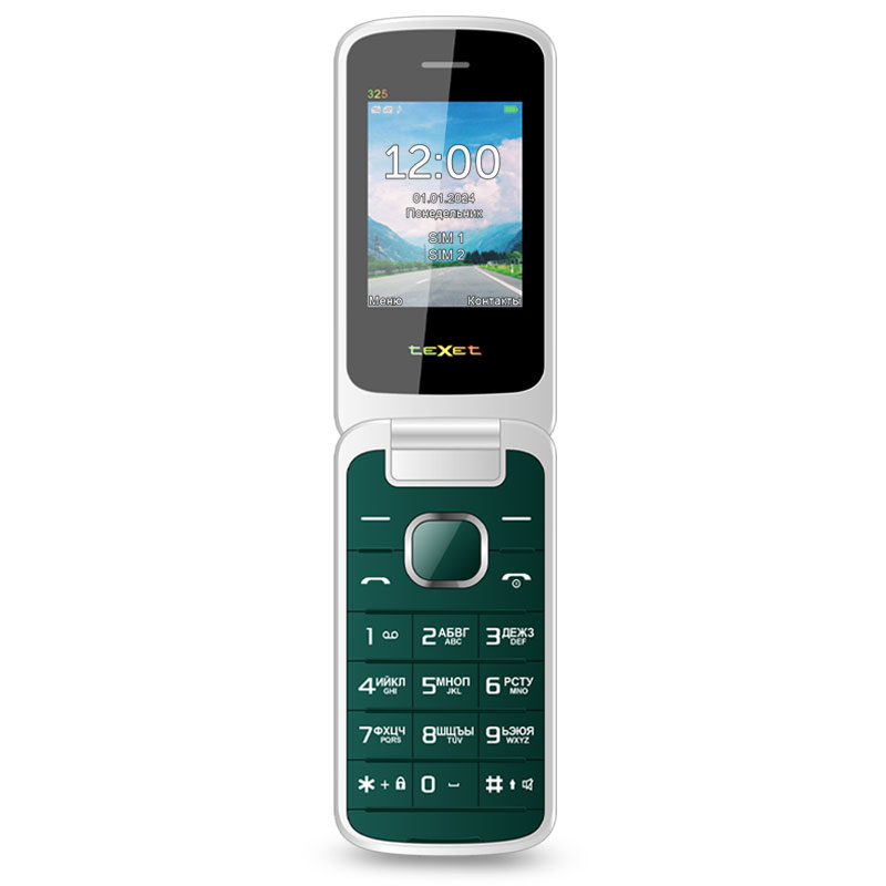 Кнопочный телефон TeXet TM-325 (морская волна)