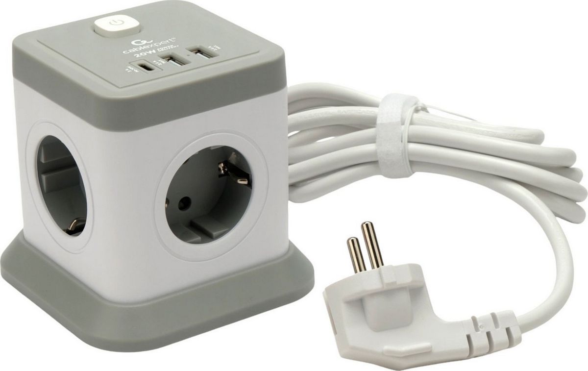 Сетевой фильтр Cablexpert TWR-4-CU2-W-2