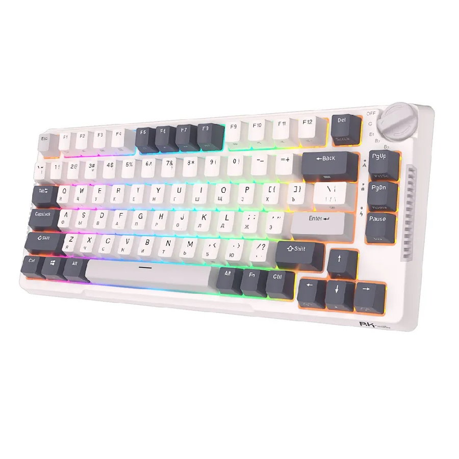 Беспроводная клавиатура Royal Kludge RK-H81 RGB (белый, RK Cyan)