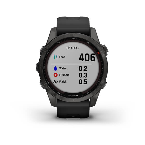 Умные часы Garmin Fenix 7S Sapphire Solar 42 мм (серый карбон/черный)
