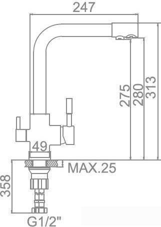 Смеситель Gerhans KK4055-3-20