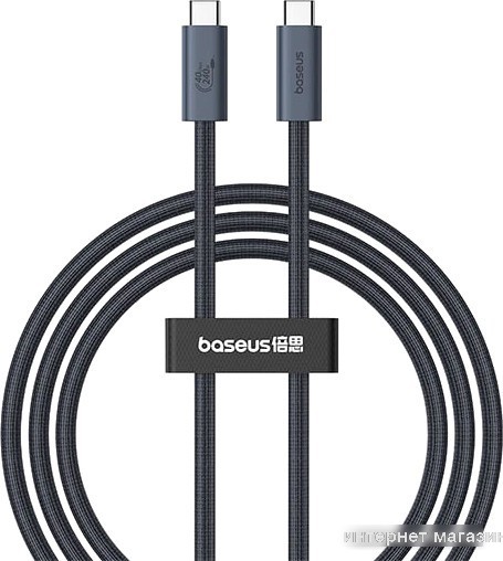 Кабель Baseus Flash Series 2 USB4 Full Featured Data Cable 240W USB Type-C - USB Type-C (1 м, черный)