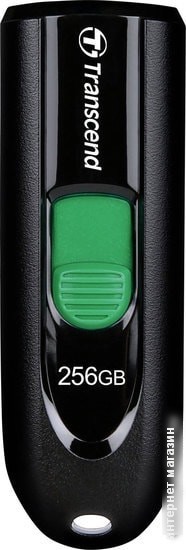 USB Flash Transcend JetFlash 790C 256GB (черный/зеленый)