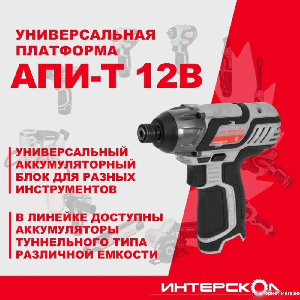 Винтоверт Интерскол ШАУ-100/12Э 808.2.2.70 (с 2-мя АКБ, кейс)