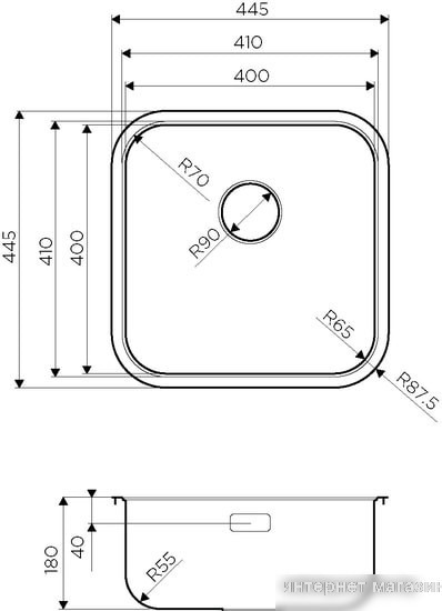Кухонная мойка Omoikiri Omi 44-U/IF Quadro IN