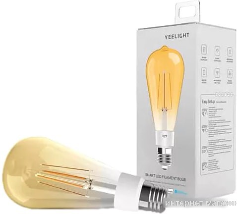 Светодиодная лампочка Yeelight Smart LED Filament Bulb ST64 YLDP23YL E27 6 Вт 2700K