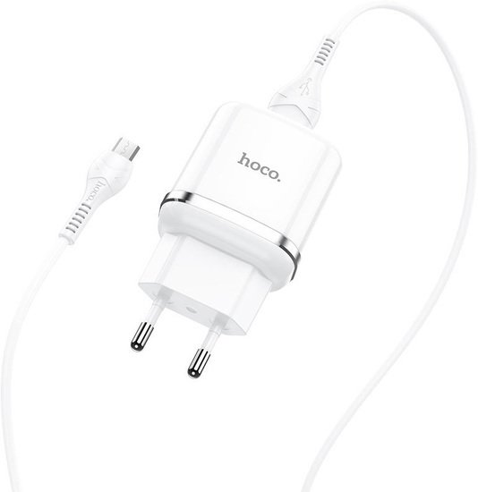 Сетевое зарядное Hoco N3 microUSB (белый)