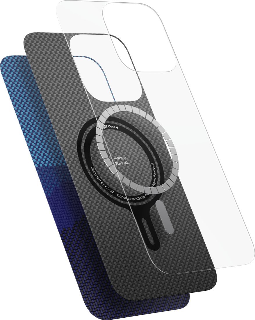 Pitaka StarPeak Tactile Woven для iPhone 16 (темно-синий)