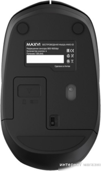 Мышь Maxvi MWS-03 (черный)