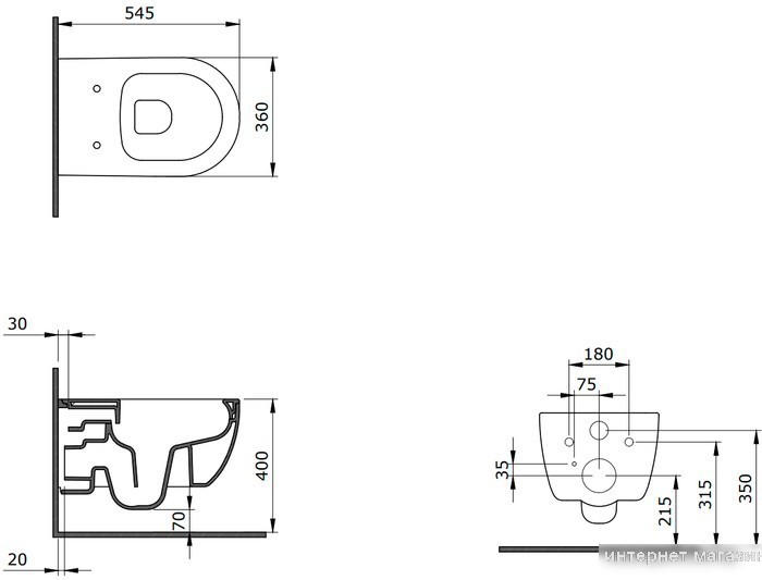 Унитаз Bocchi V-Tondo Rimless (белый) 1416-001-0129