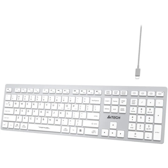 Клавиатура A4Tech Fstyler FBX50C (серебристый/белый)