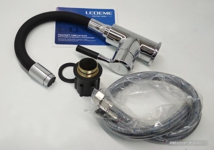 Смеситель Ledeme L1399-2 (хром/черный)