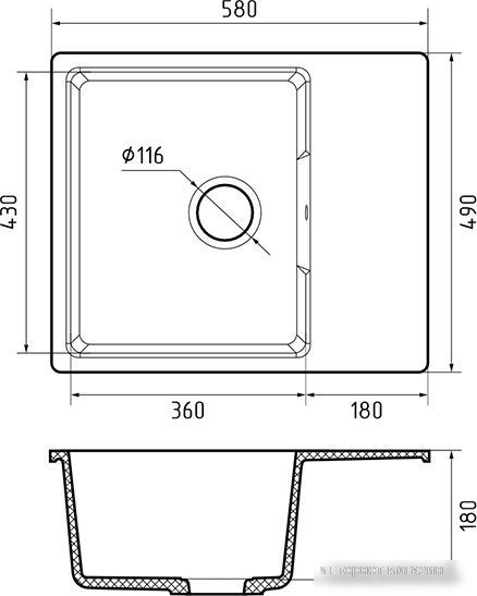 Кухонная мойка GranFest QUARZ GF-UR-658L (серый)