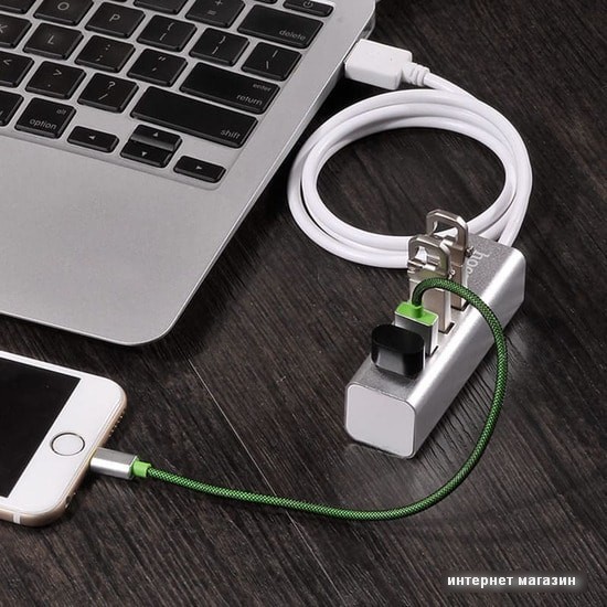 USB-хаб Hoco HB1 (серебристый)
