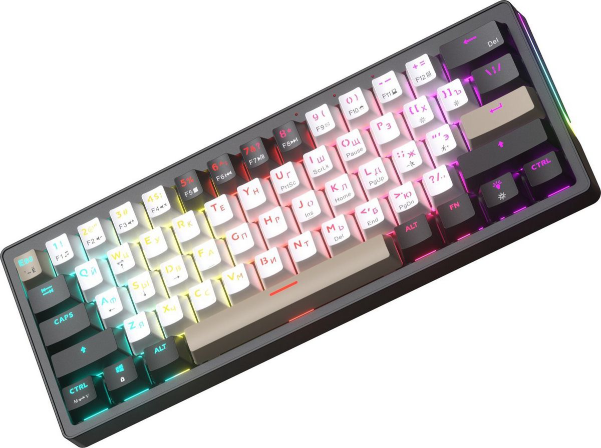 Клавиатура JEGG ZA61 White Black Brown (TNT Yellow)