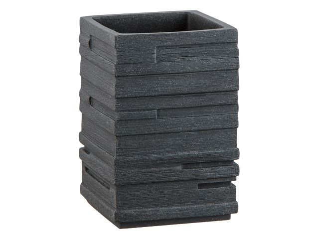 Стакан для зубной щетки и пасты Perfecto Linea 35-151301 (черный)