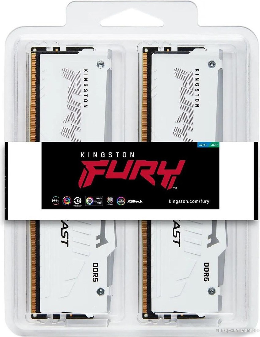 Оперативная память Kingston FURY Beast RGB 2x16ГБ DDR5 6000 МГц KF560C30BWEAK2-32