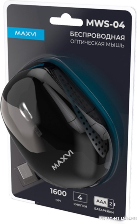 Мышь Maxvi MWS-04 (черный)