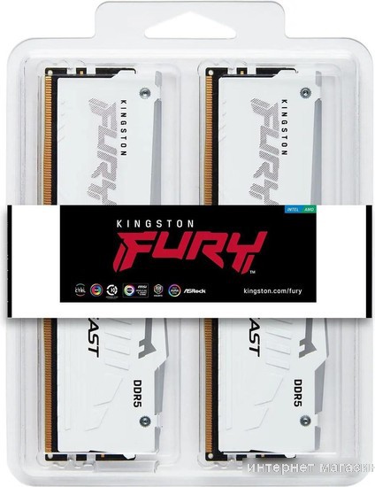 Оперативная память Kingston FURY Beast RGB 2x32ГБ DDR5 5200 МГц KF552C40BWAK2-64