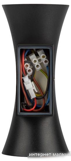 Фасадный светильник ЭРА WL42 BK+GD светодиодная 10Вт 3500К IP54 Б0054420 (черный/золото)