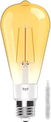 Светодиодная лампочка Yeelight Smart LED Filament Bulb ST64 YLDP23YL E27 6 Вт 2700K
