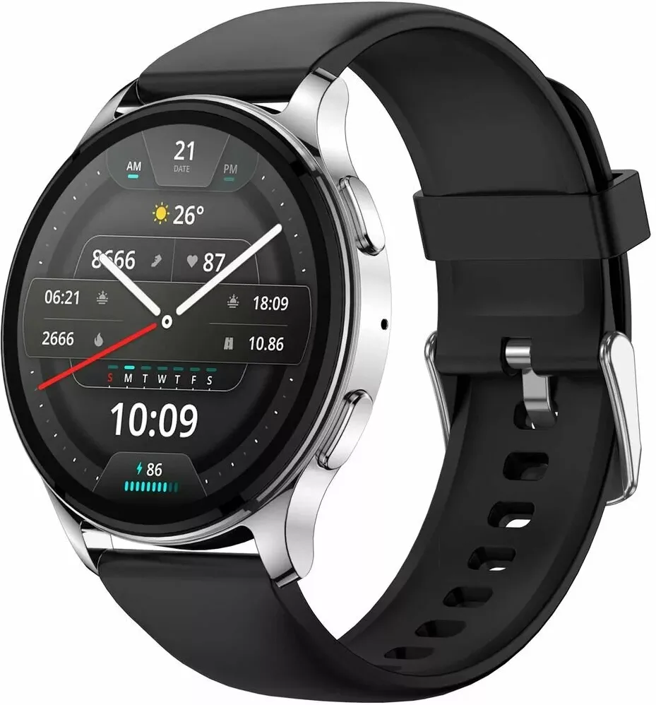 Умные часы Amazfit POP 3R (серебристый, с силиконовым ремешком)