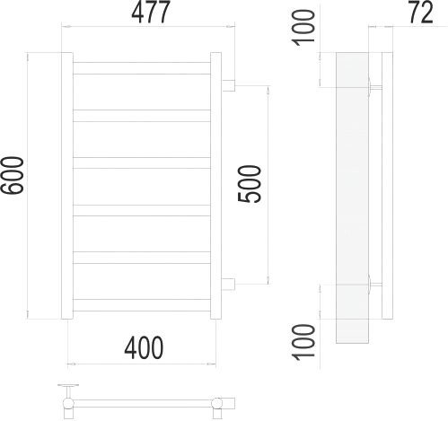 Полотенцесушитель TERMINUS Аврора П6 400x600 нп