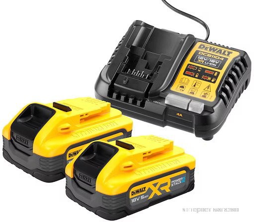 Аккумулятор с зарядным устройством DeWalt DCB1104H2 (18В/2x5 Ач + 12-18В)
