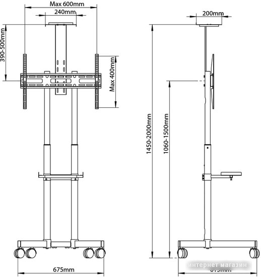 Кронштейн Arm Media PT-Stand-8 (черный)