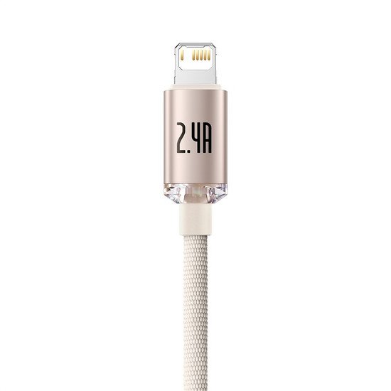 Кабель Baseus Crystal Shine USB Type-A - Lightning (2 м, розовый)