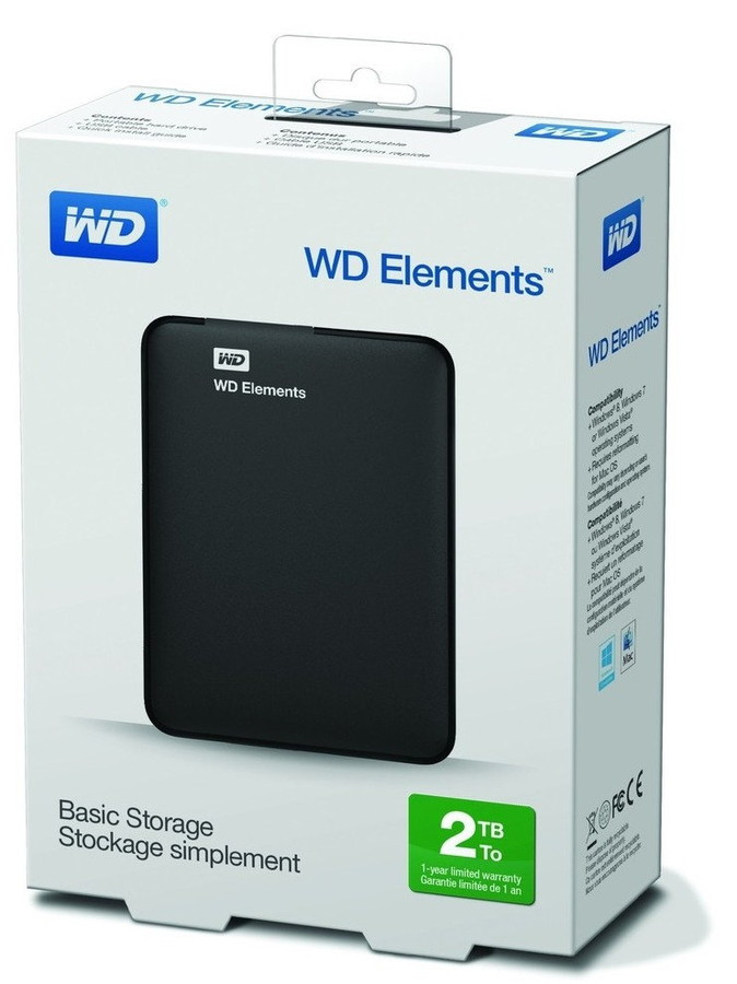 Внешний жесткий диск WD Elements Portable 2TB (WDBU6Y0020BBK)