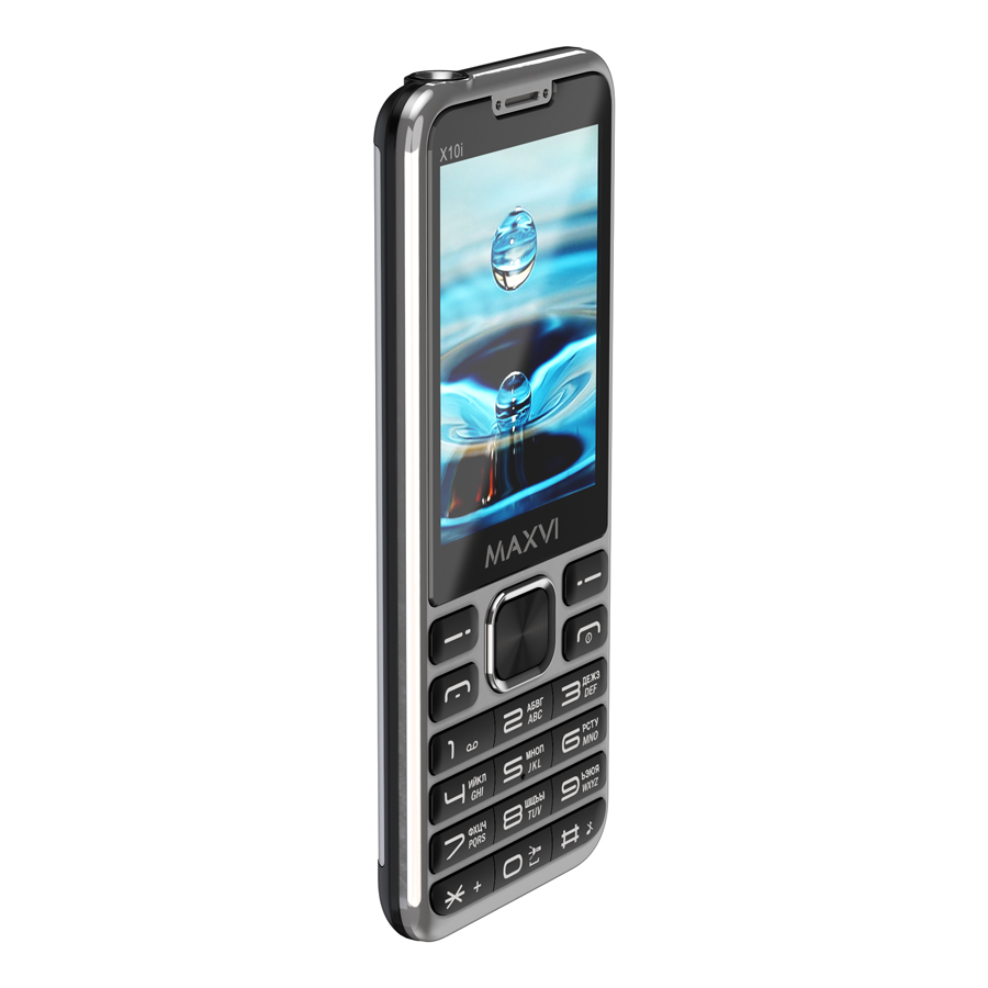 Кнопочный телефон Maxvi X10i (серебристый металлик)