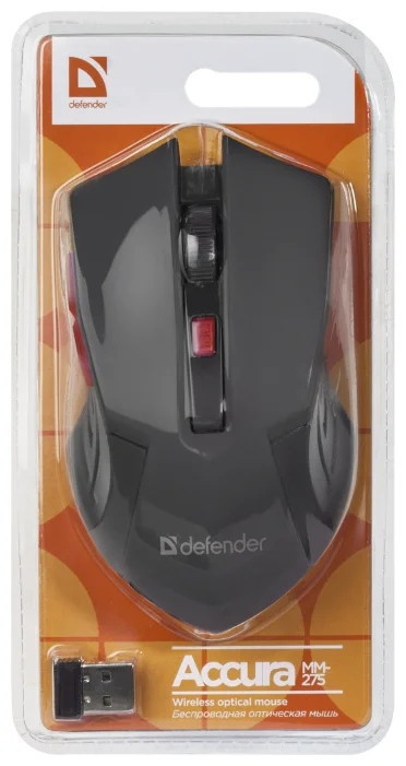 Мышь Defender Accura MM-275 (черный/красный)