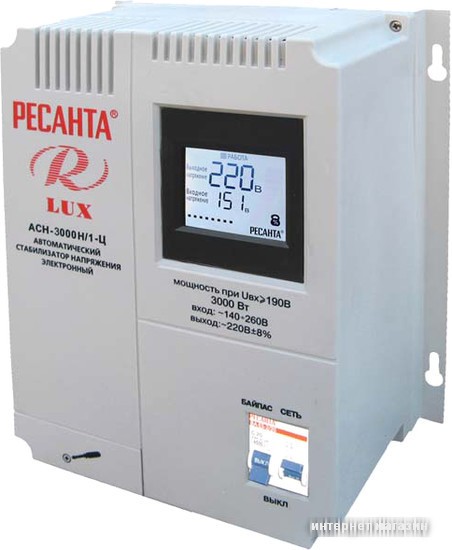 Стабилизатор напряжения Ресанта Lux АСН-3000Н/1-Ц