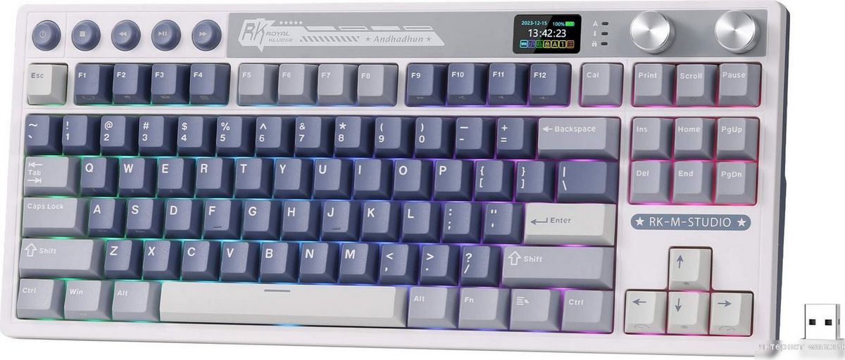 Клавиатура Royal Kludge M87 RGB Ocean Blue (RK Beige)