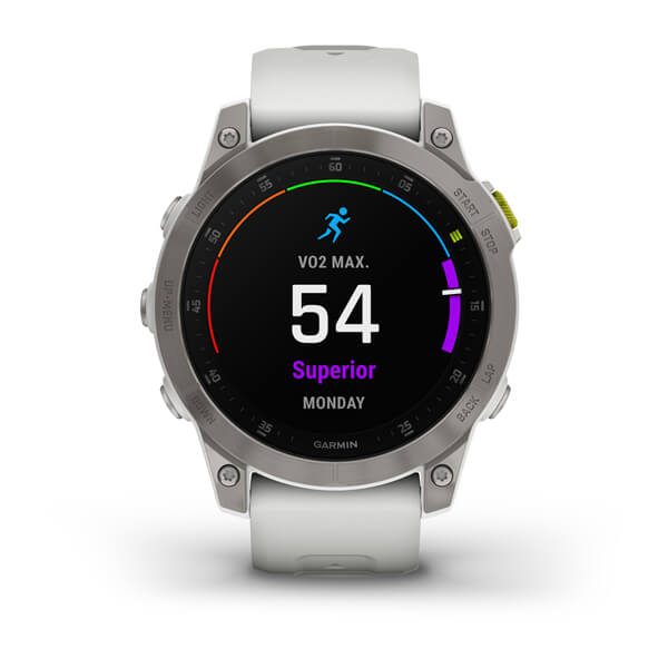 Умные часы Garmin Epix Sapphire Gen 2 (серебристый титан/белый)