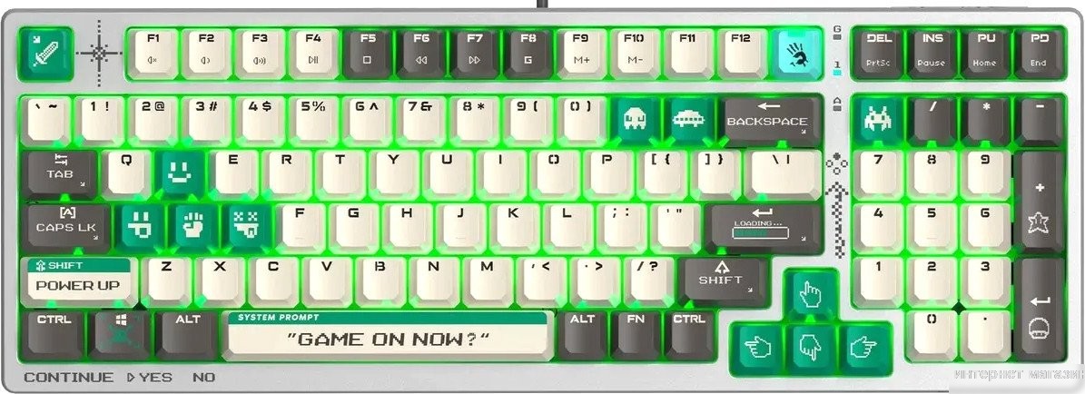 Клавиатура A4Tech Bloody S98 Pixels Green (Bloody BLMS Red Plus, нет кириллицы)