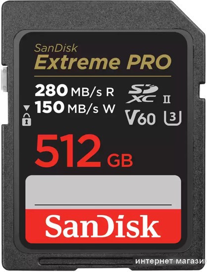 Карта памяти SanDisk Extreme PRO SDXC SDSDXEP-512G-GN4IN 512GB