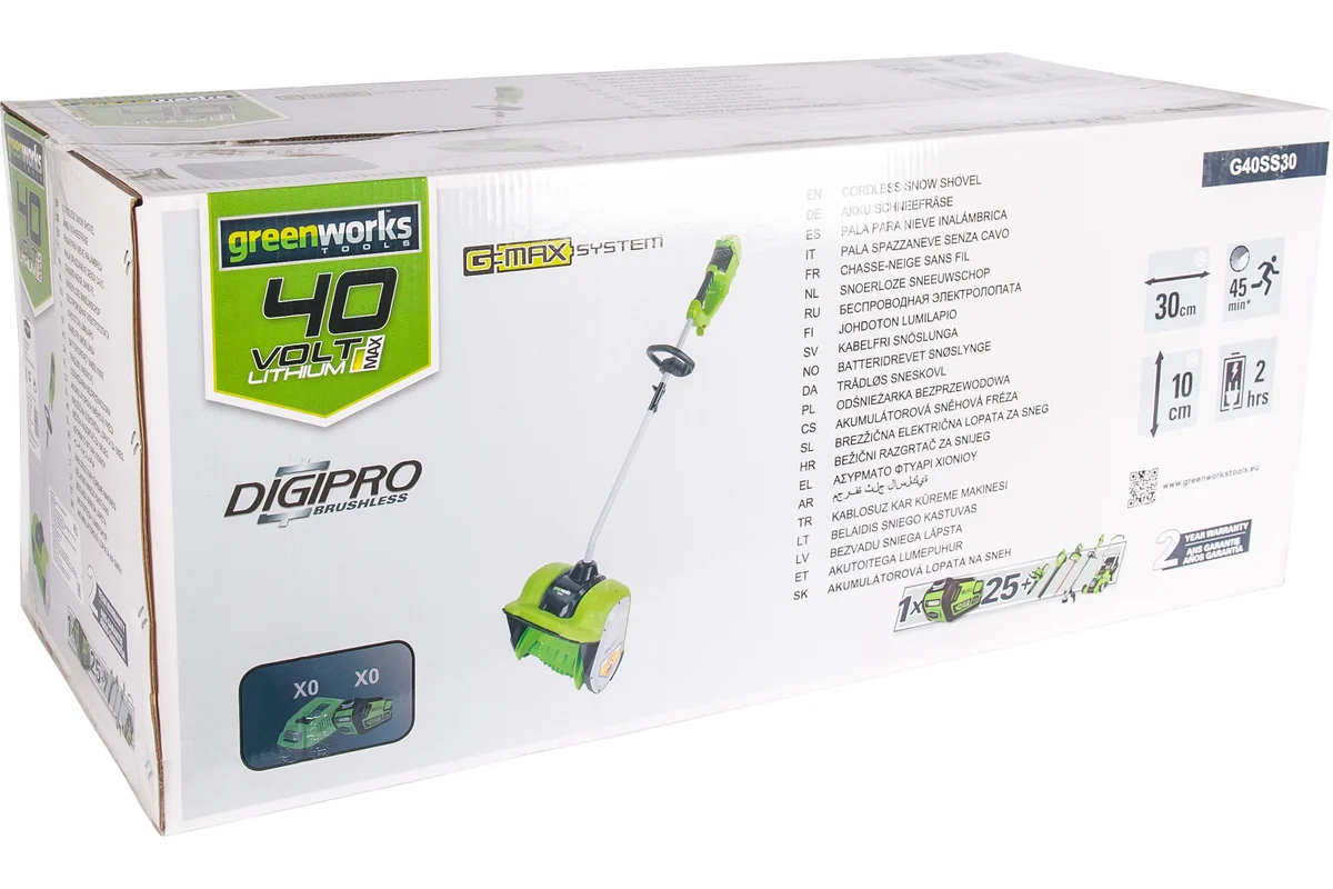 Снегоуборщик Greenworks GD40SS (с 1-м АКБ 5Ач)