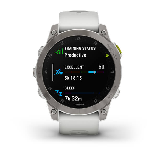 Умные часы Garmin Epix Sapphire Gen 2 (серебристый титан/белый)