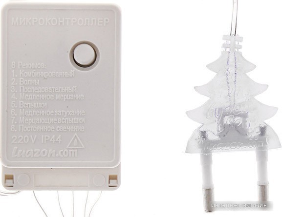Бахрома Luazon Led-180 (4x0.6 м, красный) [187270]