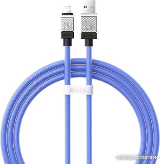 Кабель Baseus CoolPlay Series Fast Charging Data Cable 2.4A USB Type-A - Lightning (1 м, синий)