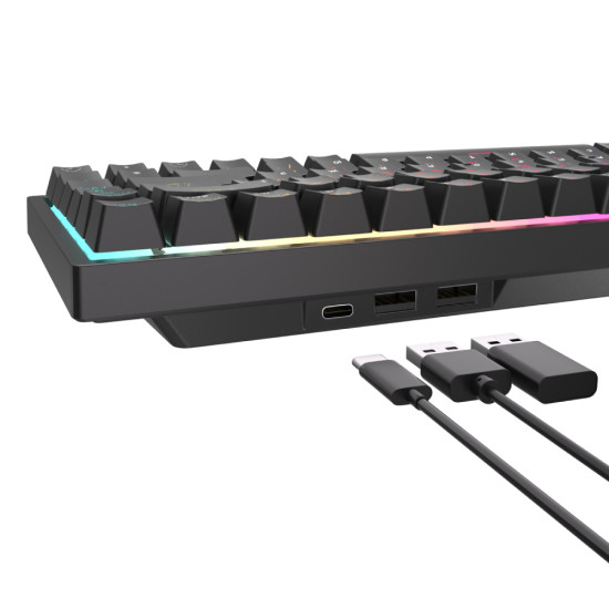 Беспроводная клавиатура Royal Kludge RK84 RGB (черный, RK Red)