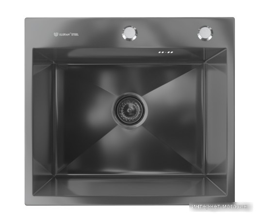 Кухонная мойка Ulgran Steel 50x45 (черная брашированная сталь)