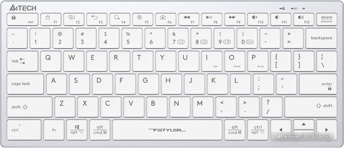 Клавиатура A4Tech Fstyler FBX51C (серебристый/белый)