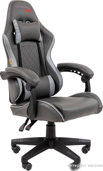 Игровое (геймерское) кресло CHAIRMAN CH28 (экокожа, черный/серый)