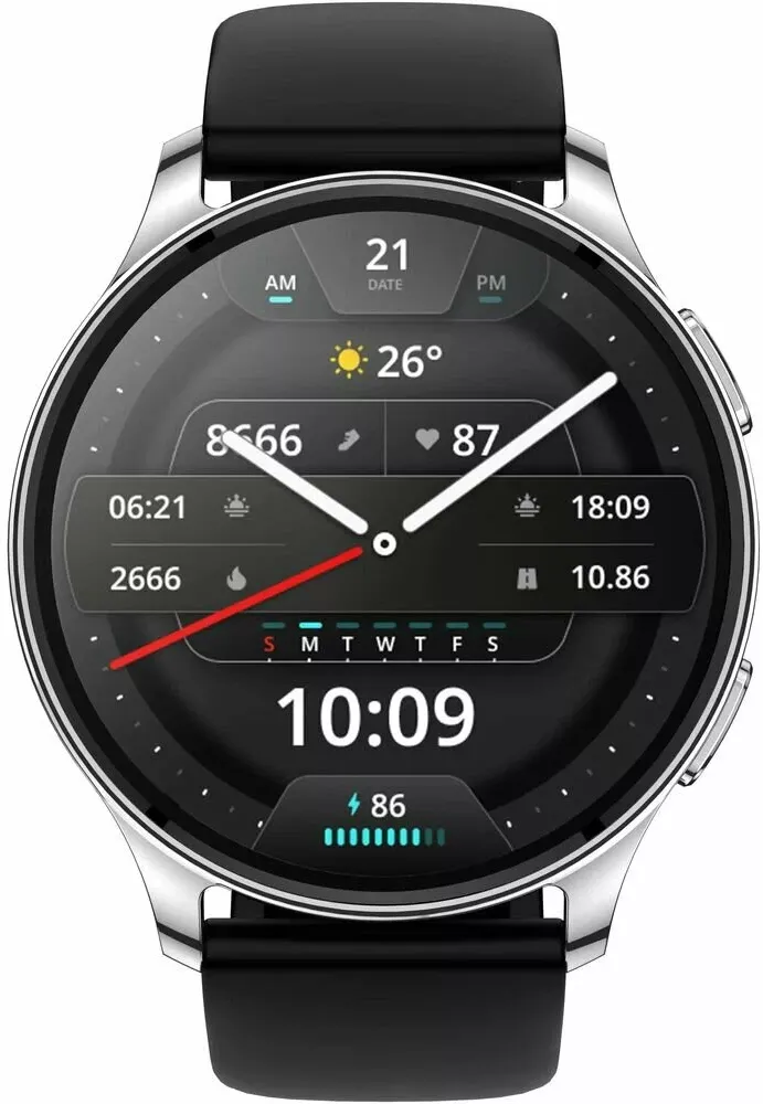 Умные часы Amazfit POP 3R (серебристый, с силиконовым ремешком)
