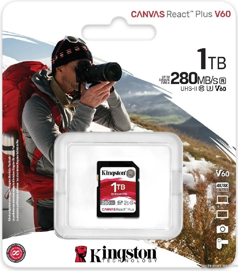 Карта памяти Kingston Canvas React Plus V60 SDXC 1TB