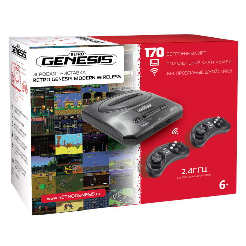 Игровая приставка Retro Genesis Modern Wireless (2 беспроводных геймпада, 170 игр)